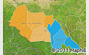 Political Map of Bahr el Ghazal, satellite outside