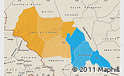 Political Map of Bahr el Ghazal, shaded relief outside