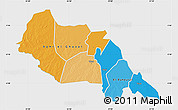 Political Map of Bahr el Ghazal, single color outside