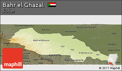 Physical Panoramic Map of Bahr El Ghazal, darken