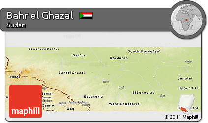 Physical Panoramic Map of Bahr El Ghazal