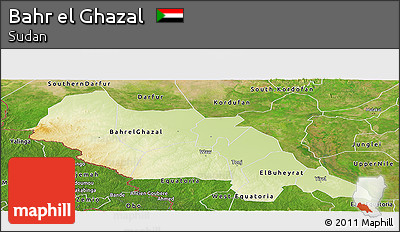 Physical Panoramic Map of Bahr El Ghazal, satellite outside