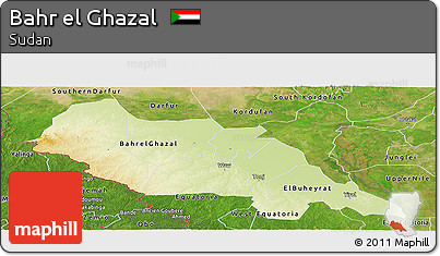 Physical Panoramic Map of Bahr El Ghazal, satellite outside