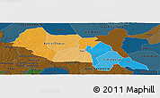 Political Panoramic Map of Bahr el Ghazal, darken