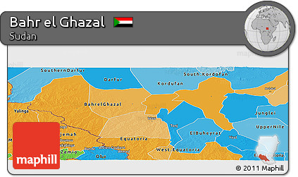 Political Panoramic Map of Bahr El Ghazal