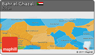 Political Panoramic Map of Bahr El Ghazal