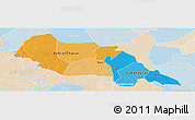 Political Panoramic Map of Bahr el Ghazal, lighten