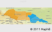 Political Panoramic Map of Bahr el Ghazal, physical outside