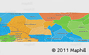 Political Panoramic Map of Bahr el Ghazal, political shades outside