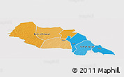 Political Panoramic Map of Bahr el Ghazal, single color outside