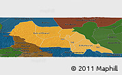 Political Shades Panoramic Map of Bahr el Ghazal, darken