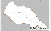 Gray Simple Map of Bahr el Ghazal, cropped outside