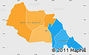Political Simple Map of Bahr el Ghazal, single color outside