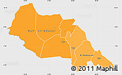 Political Shades Simple Map of Bahr el Ghazal, single color outside