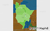 Political Shades 3D Map of Blue Nile, darken