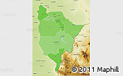 Political Shades 3D Map of Blue Nile, physical outside