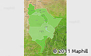 Political Shades 3D Map of Blue Nile, satellite outside