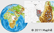 Physical Location Map of El Garef, highlighted country, highlighted parent region