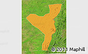 Political 3D Map of Kurmuk, satellite outside