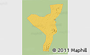 Savanna Style 3D Map of Kurmuk, single color outside
