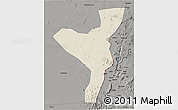 Shaded Relief 3D Map of Kurmuk, darken, semi-desaturated