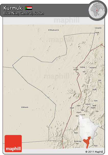 Shaded Relief 3D Map of Kurmuk
