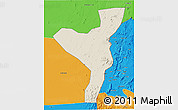 Shaded Relief 3D Map of Kurmuk, political outside