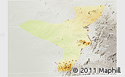 Physical Panoramic Map of Kurmuk, lighten, semi-desaturated