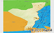 Physical Panoramic Map of Kurmuk, political outside