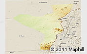 Physical Panoramic Map of Kurmuk, shaded relief outside