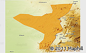 Political Panoramic Map of Kurmuk, physical outside