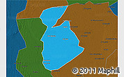 Political 3D Map of Ma tuq, darken