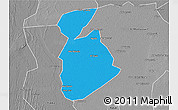 Political 3D Map of Ma tuq, desaturated