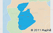 Political 3D Map of Ma tuq, lighten