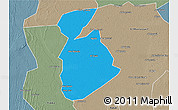 Political 3D Map of Ma tuq, semi-desaturated