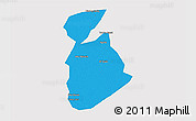 Political 3D Map of Ma tuq, single color outside