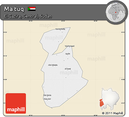 Classic Style Map of Ma Tuq, single color outside