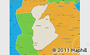 Shaded Relief Map of Ma tuq, political outside