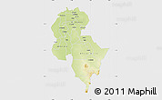 Physical Map of Central, single color outside