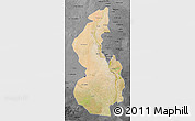 Satellite 3D Map of White Nile, darken, desaturated