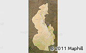 Satellite 3D Map of White Nile, darken