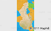 Satellite 3D Map of White Nile, political outside