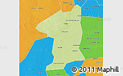 Physical 3D Map of El Geteina, political outside