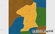 Political 3D Map of El Geteina, darken