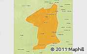 Political 3D Map of El Geteina, physical outside