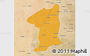 Political 3D Map of El Geteina, satellite outside