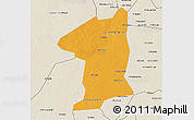 Political 3D Map of El Geteina, shaded relief outside