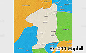 Shaded Relief 3D Map of El Geteina, political outside