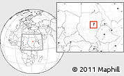 Blank Location Map of El Geteina, within the entire country