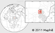 Blank Location Map of El Geteina, highlighted grandparent region